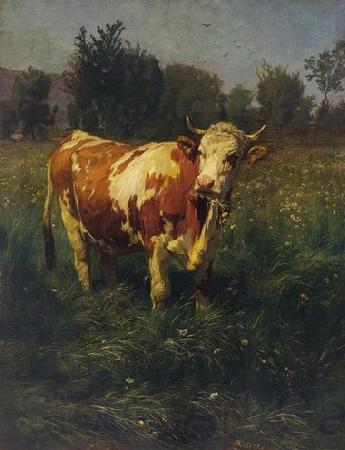 Rudolf Koller Kuh Norge oil painting art